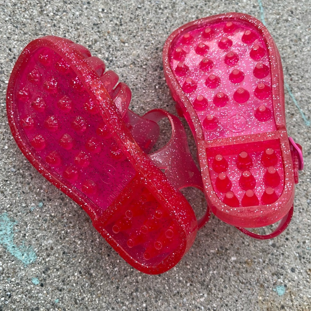 Minnie Mouse Pink glitter Jellies Jelly Sandals Shoes Toddler Sz 5 girl preloved - Picture 4 of 6